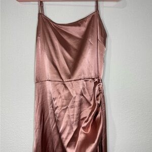 Elegant Pink Satin Dress